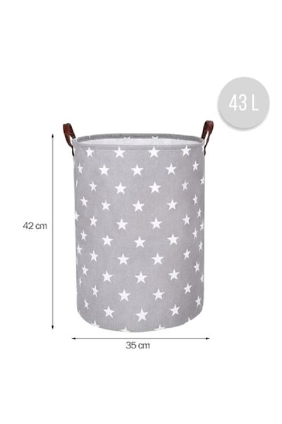 SIPO Toy basket, laundry, foldable, WAYA, waterproof, 35x42 cm, Cotton, 43 l, Gray