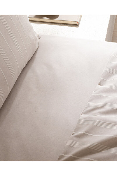 Madame Coco Amelia Çift Kişilik Pamuklu Armürlü Nevresim Takımı - Taş