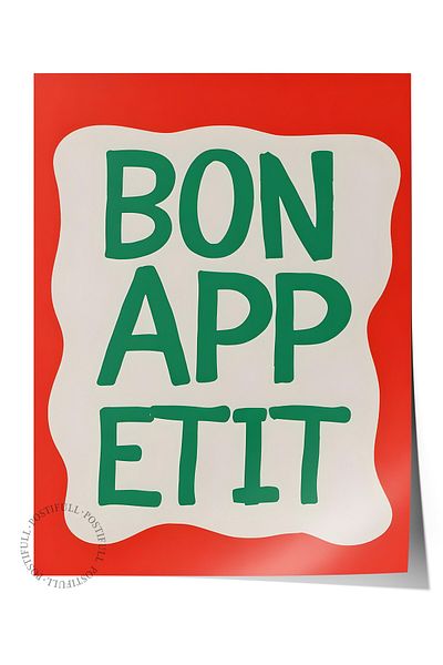 Postifull Unframed Poster, Bon Appetit, Comfort Series Kitchen Wall Poster, No:109069
