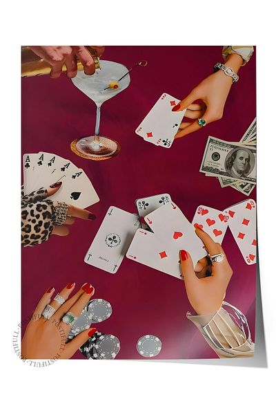 Postifull Unframed Poster, Vintage Playing Cards, Comfort Series Kitchen Wall Poster, No:108950