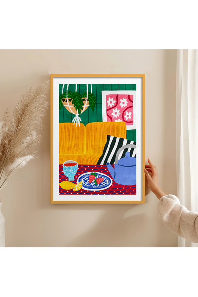 HOMEPACK Tekli Ahşap Çerçeveli Tablo Tek Parça Poster Tablo TK/1416