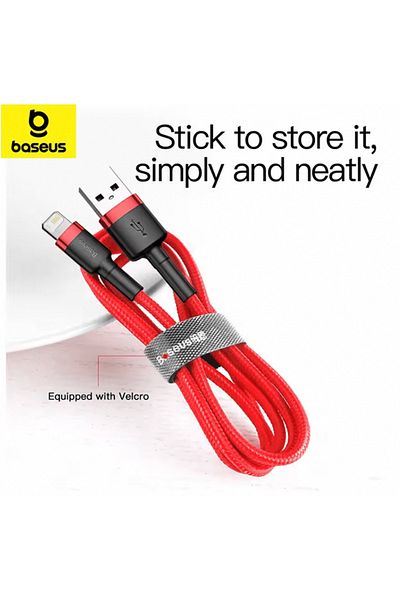 Baseus 3m Red Baseus USB Cable for iPhone14 13 12 11 Pro Max Xs X 8 Plus Cable 2.4A Fast Charging Cable for