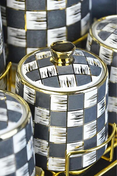 ÇIRPAN EV Mat Checkers Gold 7 Pieces Spice Set