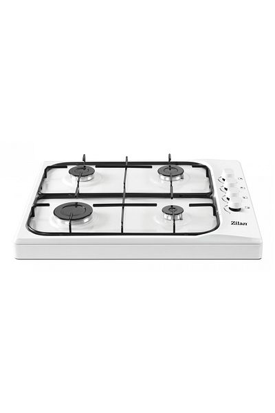 Zilan 4-burner gas stove ZILAN White ZLN-1518, Side knobs, Enameled