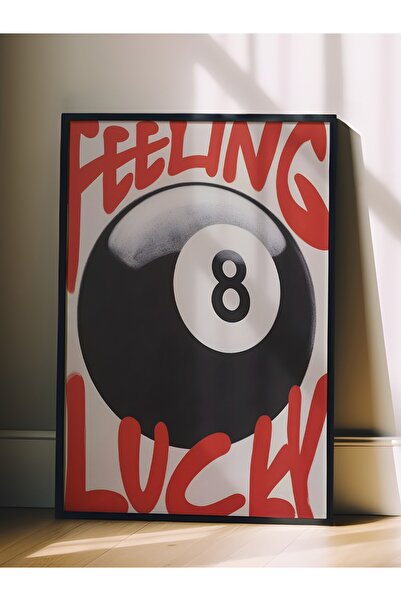 Postifull Siyah Çerçeveli Tablo, Feeling Luck, Comfort Serisi Mutfak Duvar Tablosu, NO:108925