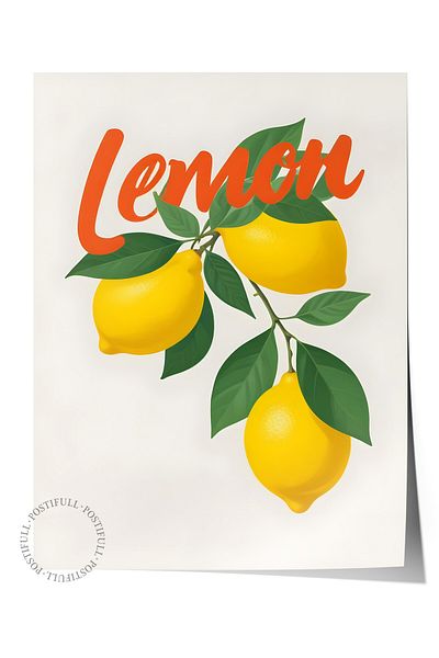 Postifull Poster fără încadrare, Lemon, Poster de perete pentru bucătărie din seria Comfort, NR:109126