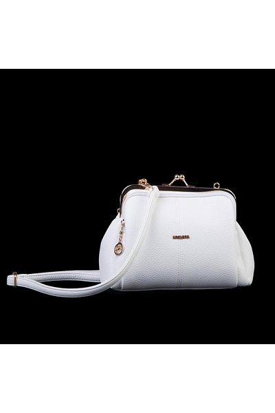 Nas Bag Geantă de umăr și crossbody vintage cu clips pentru bursă (DIMENSIUNI 23X20 CM) White Lopez