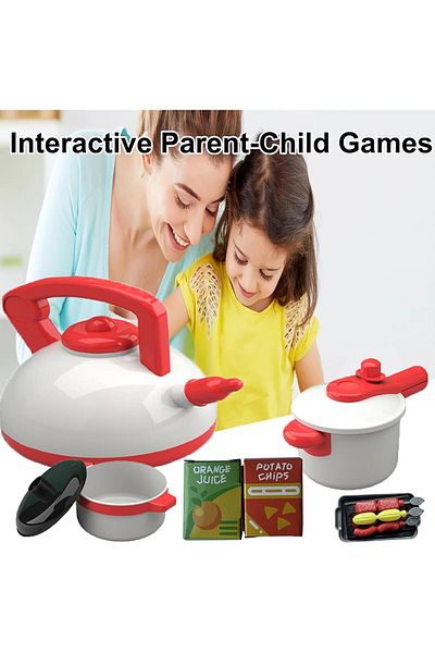 COOYA 60PCS Pretend Play Toys Set, Kids Play Cooking Set, Kids Kitchen Accessories Set