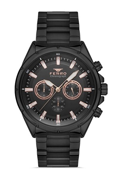 FERRO Siyah Çelik Kordon Erkek Kol Saati FM31291A-G