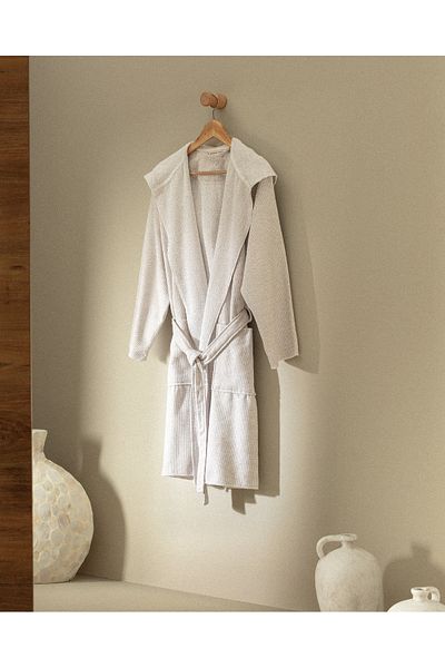 Madame Coco Μπουρνούζι Unisex - 100% βαμβάκι, Συνδυασμός Unisex με πόρτα (μπεζ)