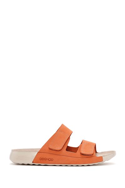 Derimod Orange Nubuck Leathercomfort Slippers 25Sfd5002V3 Women