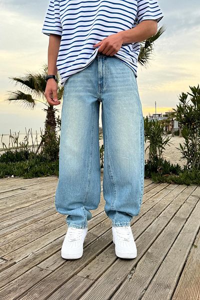 Flaw Wear Baggy Jean with Back Belt Detail