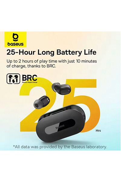 Baseus Black Baseus Bowie EZ10 TWS Earphone Bluetooth 5.3 Wireless Headphone Fast Charge Mini in Ear Earbud