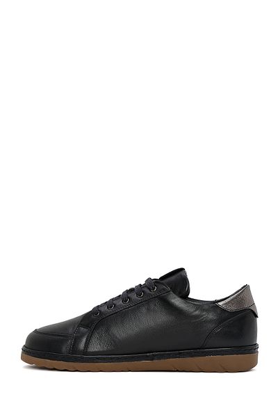 Derimod Women's Black Lace-Up Leather Sneaker 25Sfd 411418
