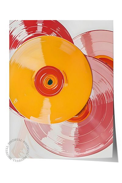 Postifull Frameless Poster, Vintage Record Eclectic, Comfort Series Kitchen Wall Poster, No:108941