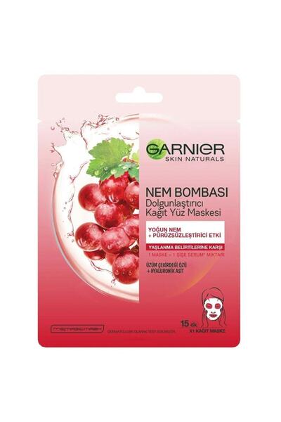 Garnier KAĞIT MASKE NEM BOMBASI ÜZÜM ÇEKİRDEĞİ ÖZÜ-