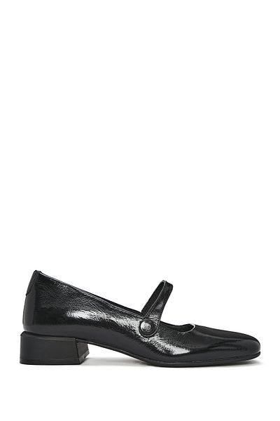 Derimod Women's Black Short Heeled Patent Leather Ballerinas 25Sfd 410816