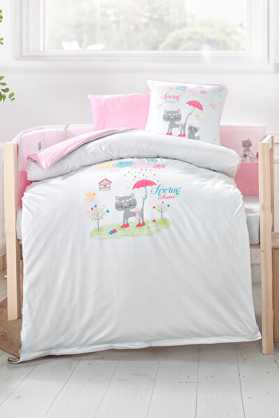 SYDNEY طقم نوم للأطفال مكون من 4 قطع، 100% قطن، مقاس 100x135 سم، لون وردي ربي...