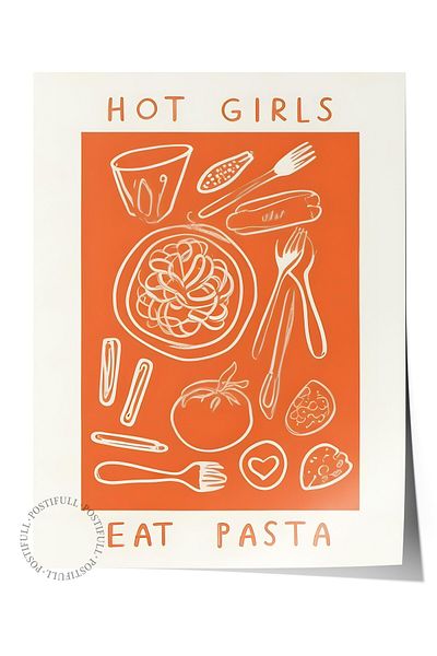 Postifull Poster fără încadrare, Hot Girl Eat Cake, Poster de perete de bucătărie din seria Comfort, NR: 109125