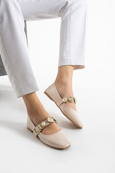 Moda Devrin Γυναικεία Μπεζ Αξεσουάρ Μπαλαρίνας Παπούτσια για το σπίτι και το εξωτερικό