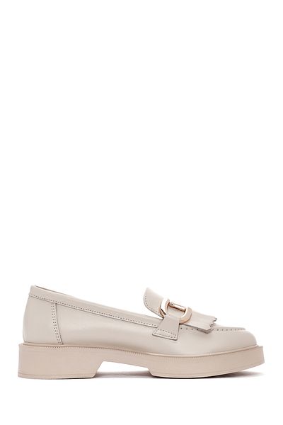 Derimod Loafer casual din piele crem cu ciucuri 25SFD 220018