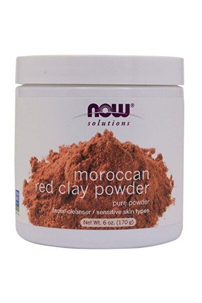 Now مسحوق الطين الأحمر المغربي 6 أونصة سائلة 170 جرام 100% نقي
