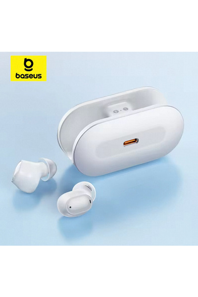 Baseus White Baseus Bowie EZ10 Wireless Earbuds 10mm Drivers Bluetooth 5.3 Earphones 25Hrs Long Battery Lif