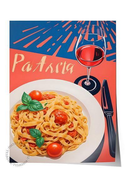 Postifull Frameless Poster, Paaasta, Comfort Series Kitchen Wall Poster, No:109083
