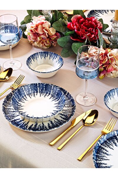 Kitchen Life طقم عشاء بورسلين ستاربرست مكون من 12 قطعة لأربعة أشخاص (صنع في ت...