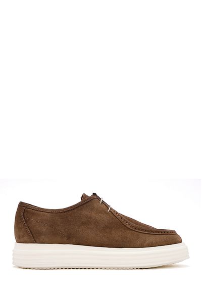 Derimod Men's Tan Lace-Up Suede Leather Casual Shoes 25Sfd 650410