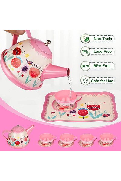 COOYA Kitchen Playsets, Princess Tea Party Play Toy,15PCS Kids Toys for Girls Gifts Age 3-6