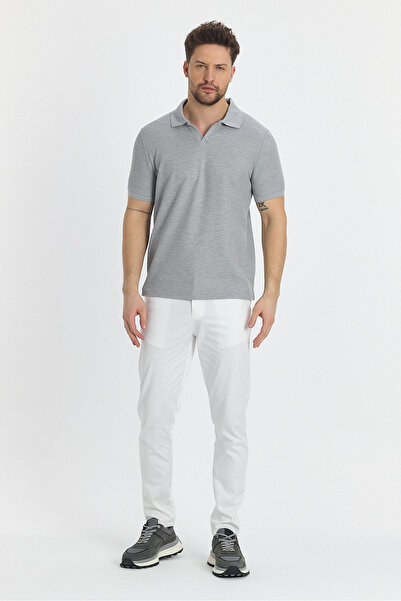 Frappoli Men's Polo Neck Waffle Comfort Fit T-Shirt - 100% Cotton