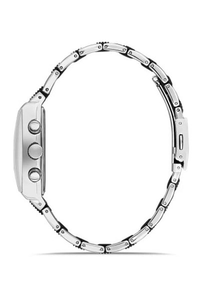 FERRO Silver and Black Steel Cord Men's Wristwatch Fm31266A-J2