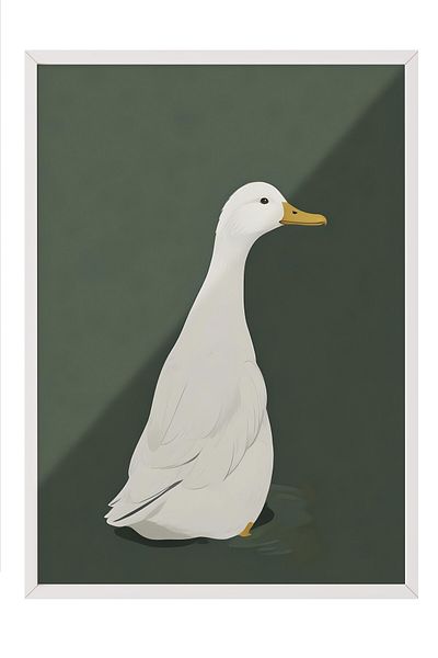 Postifull Pictură cu cadru alb, Silly Goose, Pictură de perete pentru bucătărie din seria Comfort, NR: 108947