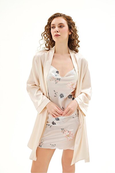 MOONGIRL Kadın Saten Kısa Ikili Takım