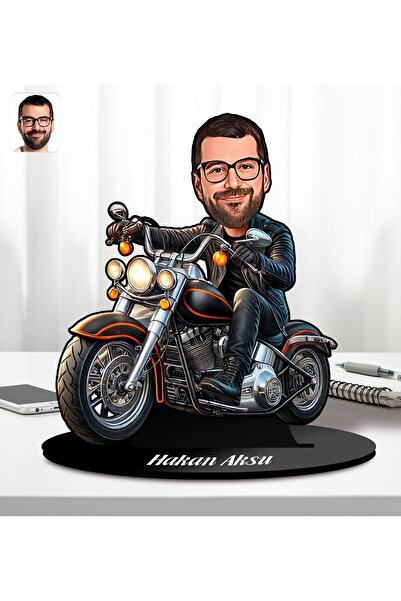 Bk Gift Kişiye Özel Chopper Motorcu Erkek Karikatür Biblo-1, Arkadaşa Hediye,...
