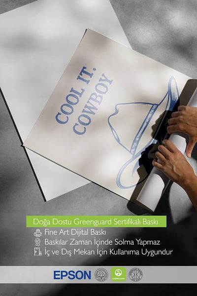 Postifull Pictură cu cadru alb, Cool it Cowboy, Pictură de perete pentru bucătărie din seria Comfort, NR: 108930