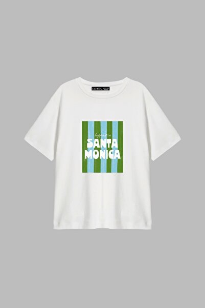 CİNEMA MODA Santa Monica Štampano opuštena bijela ženska majica