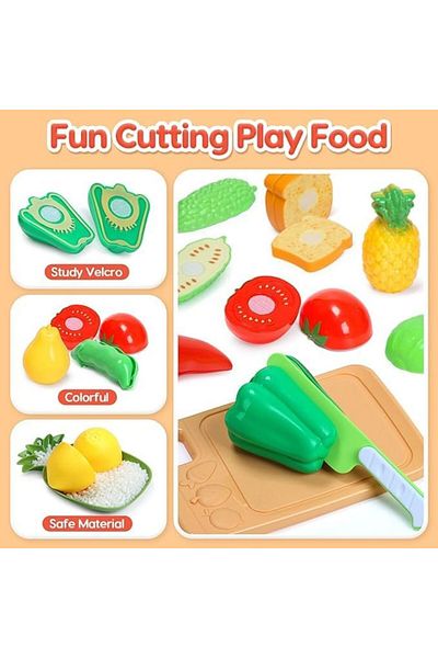 COOYA Fruits and Vegetables Toy for Kids, with Storage Basket, for Toddler Birthday Gift