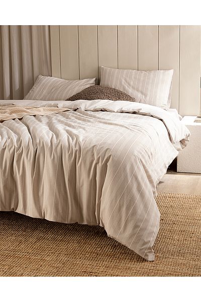 Madame Coco Amelia Single Cotton Dobby Duvet Cover Set Stone