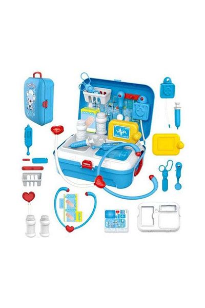 COOYA 17-Piece Portable Lightweight Imaginative Authentic Detailing Pretend Doctor Play Set 24x18x22.5cm