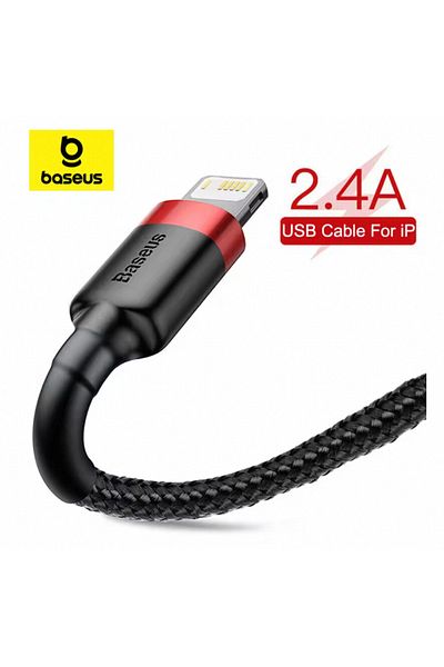 Baseus 0.5m Red Baseus USB Cable for iPhone14 13 12 11 Pro Max Xs X 8 Plus Cable 2.4A Fast Charging Cable f