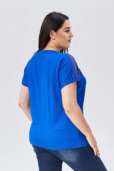 aytemas Μπλούζα με λεπτομέρεια από πέτρα με διχτυωτό γαρνίρισμα