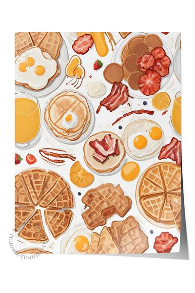 Postifull Frameless Poster, Breakfast, Comfort Series Kitchen Wall Poster, No:109128