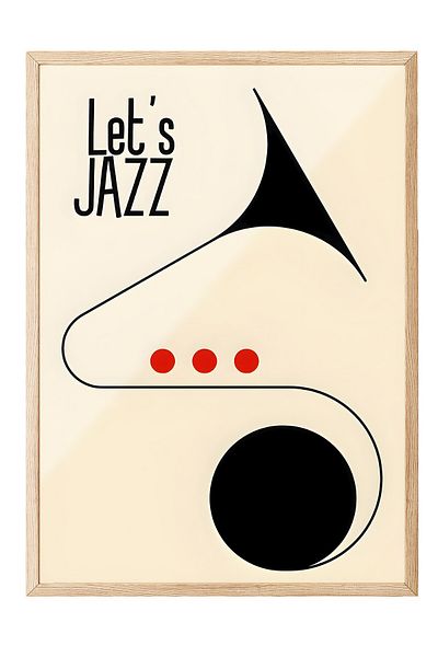 Postifull Ζωγραφική με ξύλινο πλαίσιο, Let's Jazz - 2, Ξύλινη ζωγραφική κουζίνας Comfort Series, NO:108970