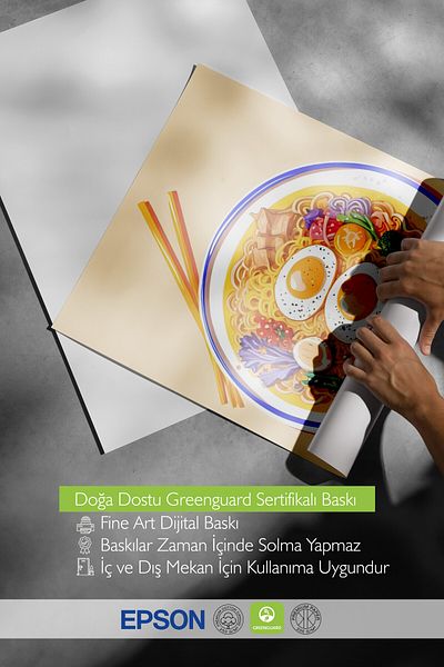 Postifull Pictură cu cadru alb, Ramen, Pictură de perete pentru bucătărie din seria Comfort, NR:109087
