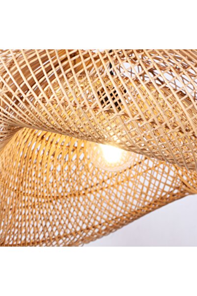 Mylamp Yasmin  Asimetrik Rattan Avize 80x40