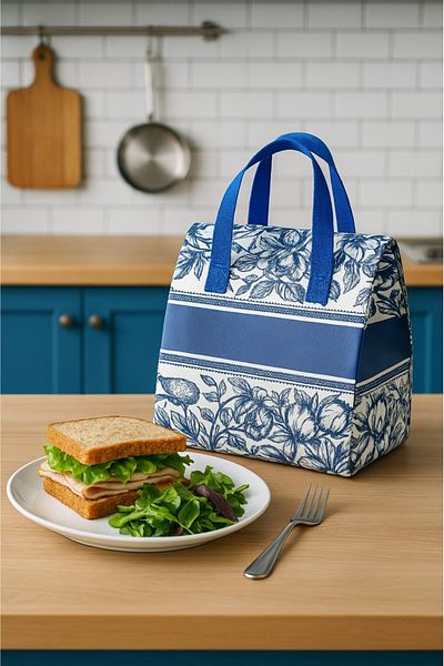 Arma House Royal Blue Thermal Insulated Patterned Thermal Bag (1 Piece)