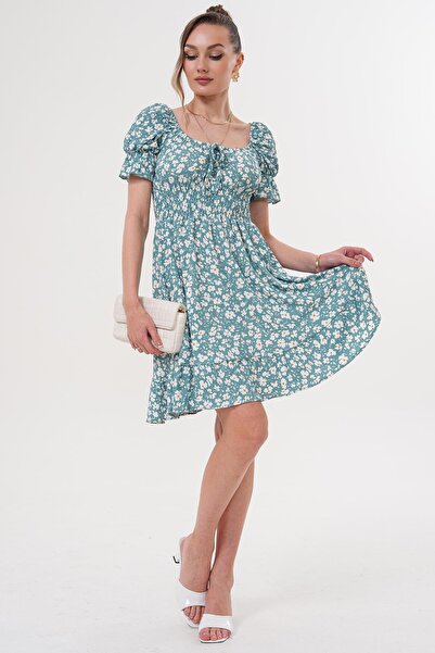 ZEYWEAR فستان جيبي بنمط ديزي بأكمام البطيخ