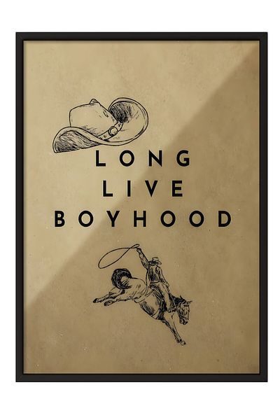 Postifull Tablou cu cadru negru, Long Live Boyhood, Tablou de perete pentru bucătărie din seria Comfort, NR:108958
